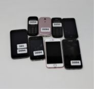 Eight mobile phones sold for parts: 1 x Apple iPhone 6S A1688, 1 x Apple iPhone 4 (GSM) A1332 (