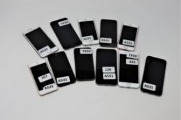 Ten pre-owned Apple iPhones and an Apple iPod Touch sold for parts; 1 x iPhone 6 (GSM/North