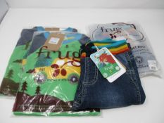 Two kids' as new Frugi Alfie Raglan Top Glen Green Truck size 2-3 y. Two kid's as new Frugi Cody