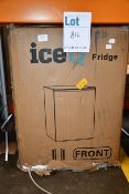 A boxed IceQ table top fridge in white (70 litre).