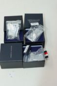 Three pairs of as new Tommy Hilfiger stainless steel stud earrings (Model 2701087 - RRP £39 each).