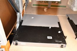 A pre-owned Leviton OPT-X UHDX 1RU Fiber Enclosure (Untested, sold as seen).
