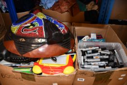 Two boxes of miscellaneous books and related items and a quantity of Arteza acrylic paints.