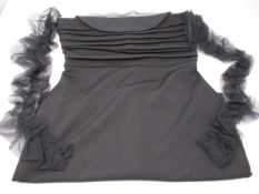 One as new Miss Circle New York black short dress with tulle sleeves size XS.