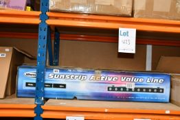 A boxed Showtec Sunstrip active value line stage blinder 30714 (Requires a UK adaptor).