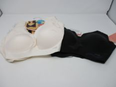 Two as new Sloggi ZERO Feel black bralette size M. Two as new Sloggi ZERO Feel nude bralette size