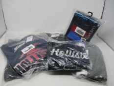 One as new Hollister black zip-up hoodie size XS. One as new Hollister dark grey long sleeve shirt