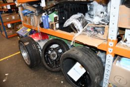 A quantity of assorted as new/used car/bike maintenance items and related.