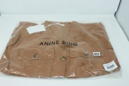 One as new Anine Bing Kaiden Belted Utility Dress In Brown size M (A-02-1009-250).