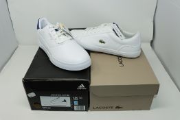 One as new Adidas Adicross retro trainers size UK 10 (EE9164). One as new Lacoste Lerond trainers