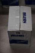 A boxed as new Belden 152 meters spool of mouse wire (Box unsealed).
