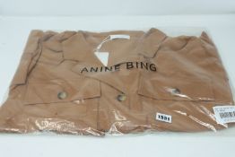One as new Anine Bing Kaiden Belted Utility Dress In Brown size L (A-02-1009-250).