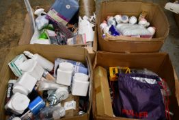 Four boxes of miscellaneous items to include one DeWalt drill bit sets, Jura descaling tablets and