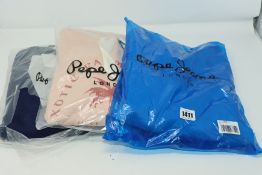 One women's as new Pepe Jeans navy crew neck sweatshirt size XS (PL580546). One as new Pepe Jeans