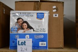 Twelve as new Blue & Biege mattress protectors (Small double 120 x 190cm).