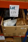 A box of assorted new and pre-owned small electrical items and accessories.