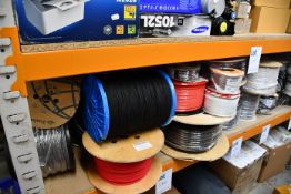 A quantity of miscellaneous wire/cabling and related items.