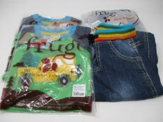 Two kids' as new Frugi Alfie Raglan Top Glen Green Truck size 4-5 y. Two kid's as new Frugi Cody