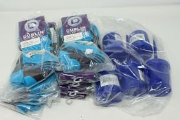 Five as new Roma Hoof Oil Brush with Bottle. Twenty five as new Dublin Nellie Cool Tec Adult Socks