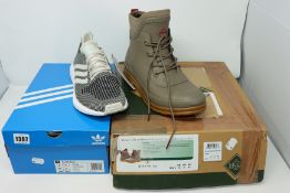 One as new Adidas Swift run trainers size UK 7.5 (B37736). One women's as new Muck Boot Company