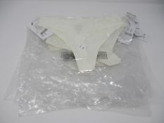 Six women's as new Chantelle Natural Soft Stretch One Size Seamless ivory thong. One as new Thinx