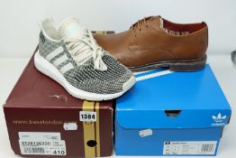 One as new Adidas Swift run trainers size UK 7 (B37736). One as new Base London Garnet shoes size UK