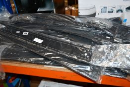 A quantity of Hawk Fitness leather weight lifting belts in black (Small).