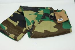 One as new Burberry camouflage print ramie cotton cargo trousers size 10 (R.R.P. £250. some marks on