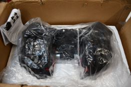 One boxed as new adjustable dumbbell.