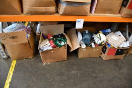 Five boxes of miscellaneous items to include one Mac Tools tap and die screw set, one Mintex