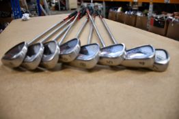 A quantity of Yonex VMX V-Con core right hand golf clubs in various sizes to include Yonex VMX