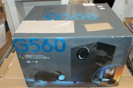 One pair of Logitech G560 Lightsync Gaming Speakers.