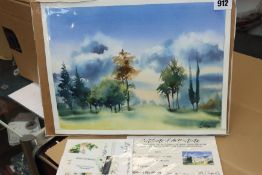 A watercolour on paper Title Trees 2018 Artist Sophie Rodionov signed lower right Size 16.2 x 12.2