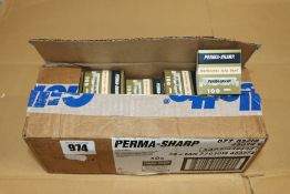 Fifty boxes of 100 Perma-Sharp single edge blades.