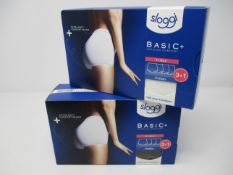 Three women's as new Sloggi Basic+ 4 x maxi white cotton brief size UK 16. One women's as new Sloggi