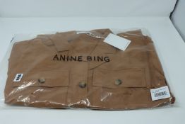 One as new Anine Bing Kaiden Belted Utility Dress In Brown size S (A-02-1009-250).
