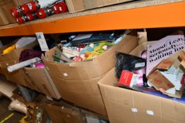 Four boxes of miscellaneous items to include one Silverline heavy duty hacksaw (Size:300mm), one