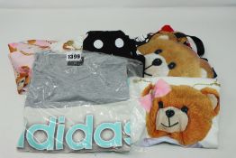 One as new Terry bear bag. One as new Minnie headbands (no tags). One as new Teddy bear headbands (