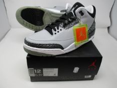 One pair of as new Jordan 3 Retro Wolf Grey size UK 11.
