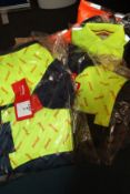 A quantity of as new High Visibility work wear and related items to include polo shirts, rain