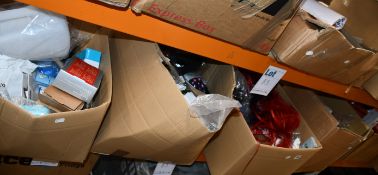 Four boxes of miscellaneous items to include one Speaka professional audio switch, one Warhammer