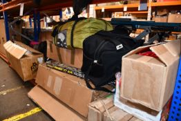 A quantity of sport and leisure related items to include one tent and goal net.