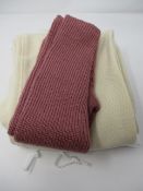 One pre-owned Helmut Lang ivory trousers size 2. One children's pre-owned Oeuf NYC Baby Alpaca