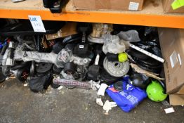 A large quantity of miscellaneous weights to include dumbbells and kettlebells.