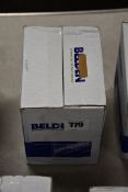 A boxed as new Belden 152 meters spool of mouse wire (Box unsealed).