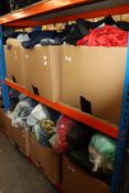 Six boxes and four bags of assorted clothing and related items.