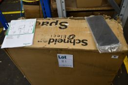 One boxed Schneider steel wall box.