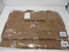 Two as new Anine Bing Kaiden Belted Utility Dress In Brown size S and M (A-02-1009-250).