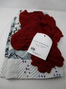 One pre-owned Helmut Lang red netted shirt size P. One pre-owned Mary Katrantzou x Current Elliot