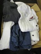 A large quantity of as new Hollister white and navy hoodies (Security tags still attached).